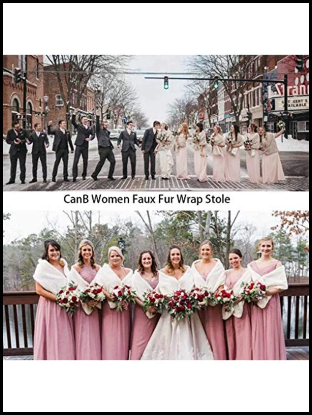Faux Fur Stole Wedding Cape Bridal Shawl Winter Wrap